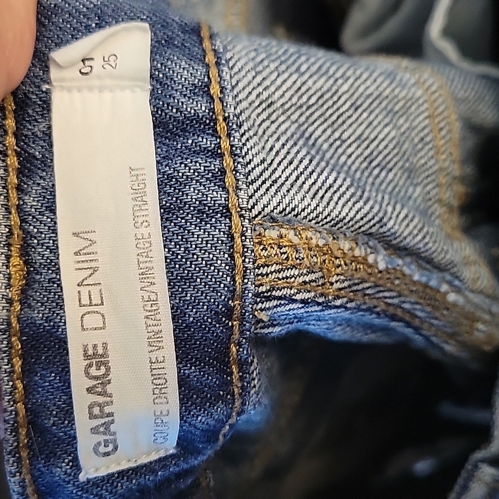 GARAGE JEANS Vintage Straight Distressed Raw Hem Crop Jean 01/25 - Picture 4 of 9